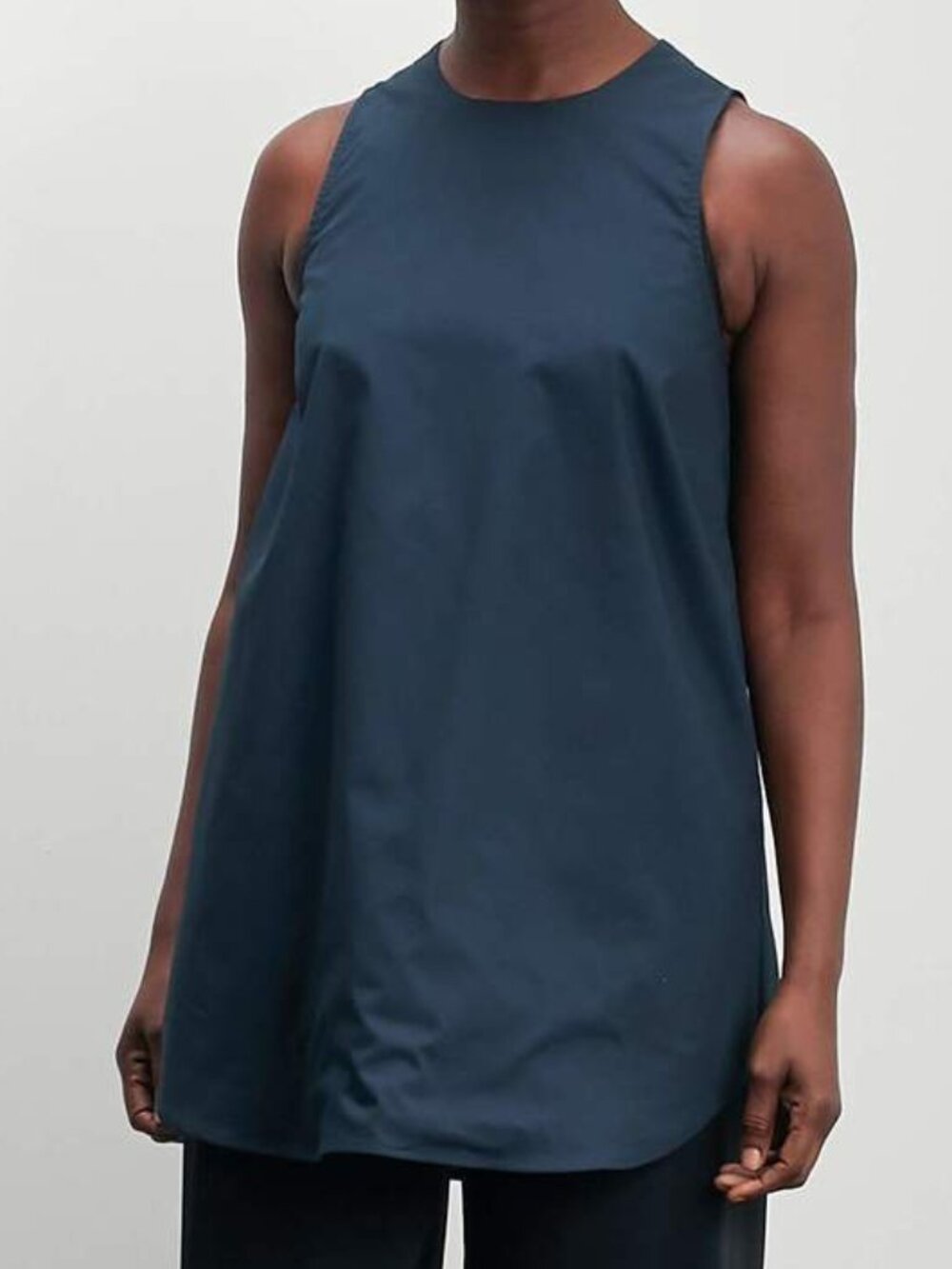 Roucha Tone Poplin Tank Sleeveless Midnight Navy XL